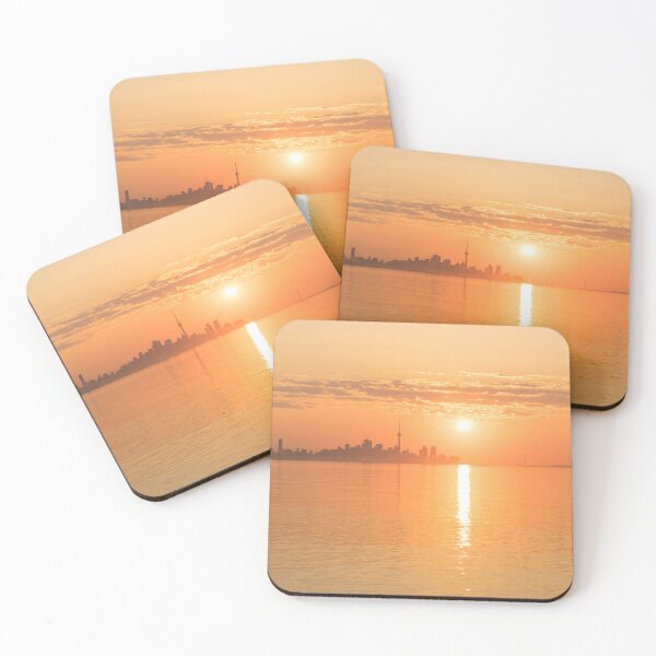 Item preview, Rose Gold and Orange - Sun Rising Over Toronto Skyline designed and sold by Georgia Mizuleva.