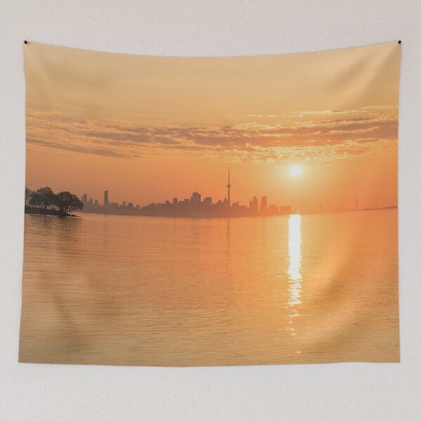 Item preview, Rose Gold and Orange - Sun Rising Over Toronto Skyline designed and sold by Georgia Mizuleva.