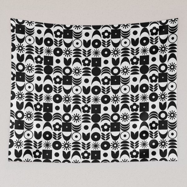 Item preview,  Black White 70s Disco Geometric Pattern  designed and sold by SunnyBrand.