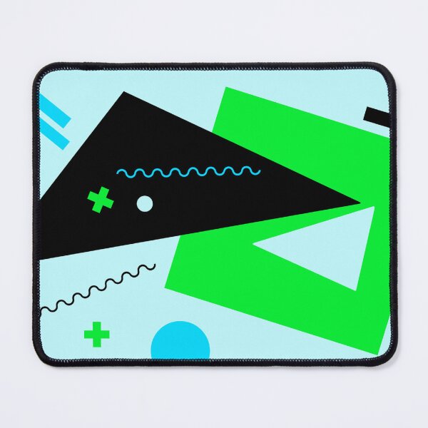 Item preview, Memphis Style Geometric - Turquoise and Neon Green designed and sold by TotallyRetroArt.