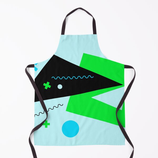 Item preview, Memphis Style Geometric - Turquoise and Neon Green designed and sold by TotallyRetroArt.