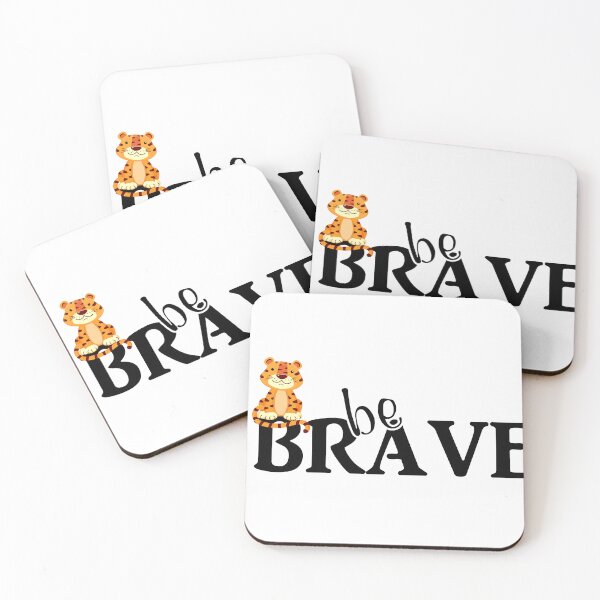 Item preview, BE BRAVE, Cute Tiger, Smiling Orange Black designed and sold by KalghiCraftsCo.