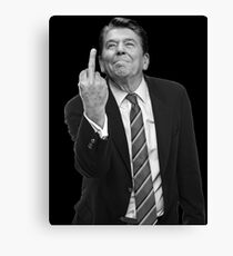 Ronald Reagan Middle Finger Canvas Print