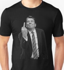 Ronald Reagan Middle Finger Slim Fit T-Shirt