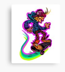 Funny Skateboarder Cartoon Design Canvas Print