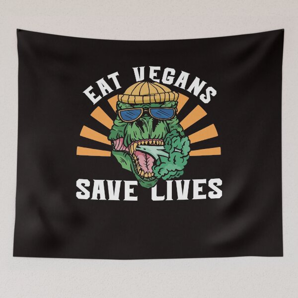 Item preview, Eat Vegan Save Lives Vegetarian Vegetarianism Veggie Food designed and sold by TomGiantDesigns.