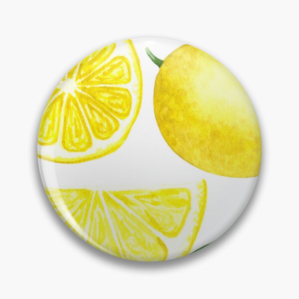 Pin Button Badge Ø25mm 1" Citron Jaune Limon Fruit Agrume Citrus Limon 