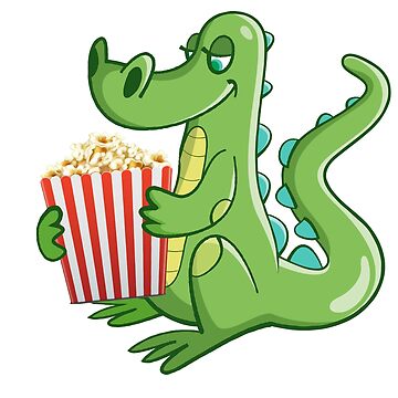 Cute crocodile eating popcorn/Best gift for crocodile and popcorn