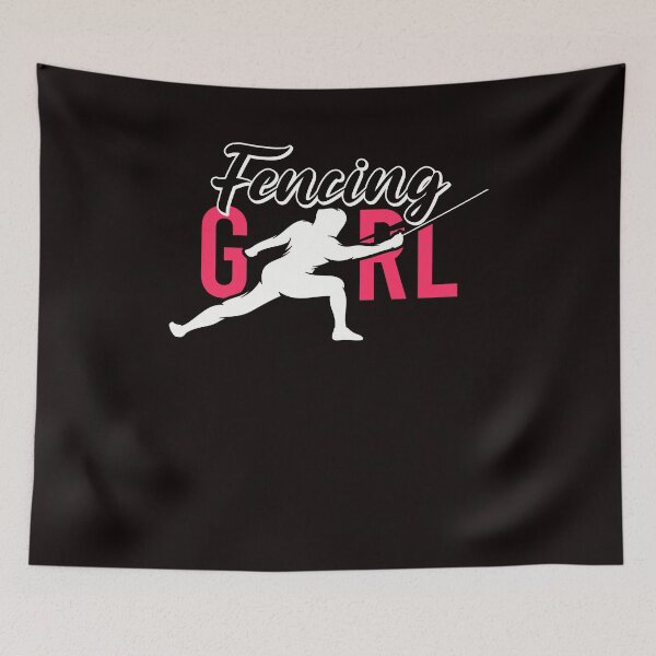 Item preview, Fencing Fencer Girl Epee Rapier Saber Foil Duel Sports Fight designed and sold by TomGiantDesigns.