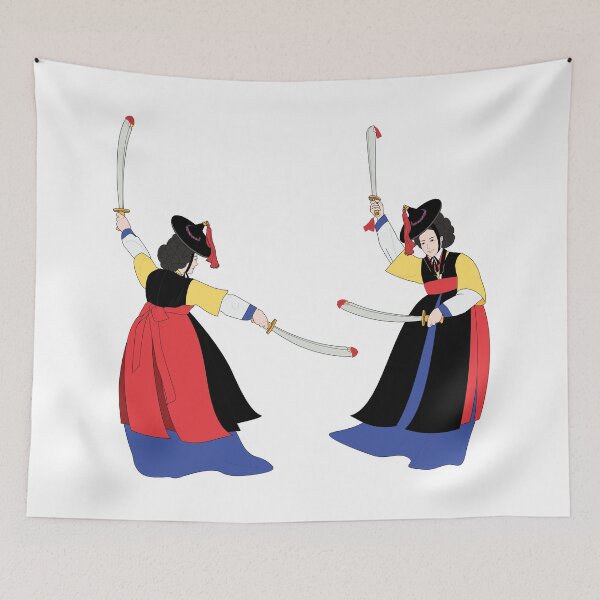 Item preview, Sword Woman Dance, Korean art, minhwa, Sword fighter, dancers designed and sold by allpalgo.