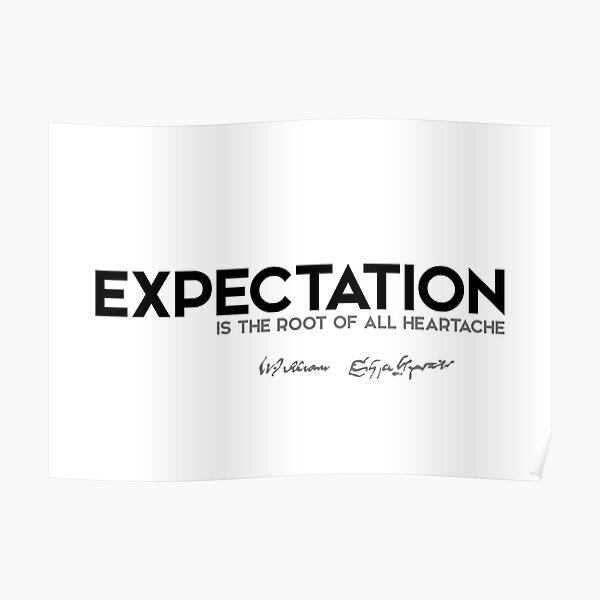expectation, heartache - shakespeare quotes Poster