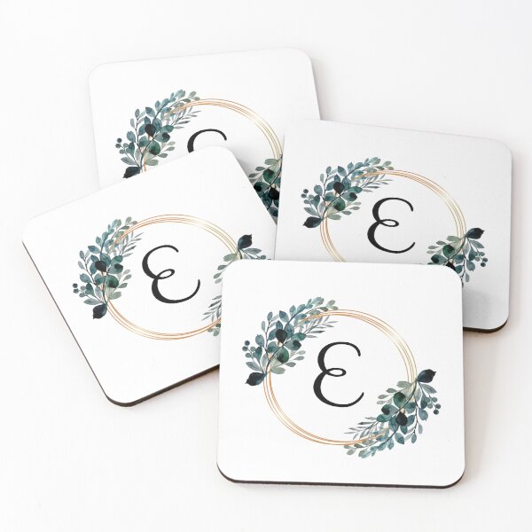 Item preview, Monogram Letter E | Laurels with Gold Borders designed and sold by JustSeasons.