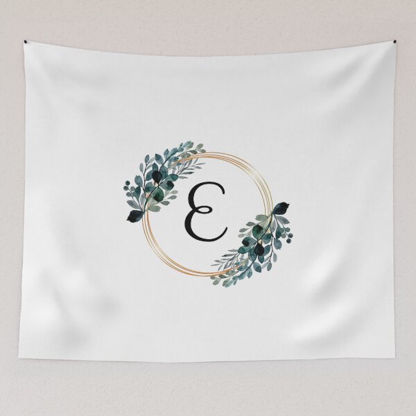 Item preview, Monogram Letter E | Laurels with Gold Borders designed and sold by JustSeasons.