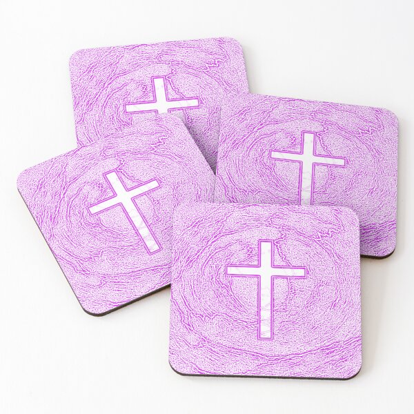 Item preview, WHITE CROSS HIGHLIGHTED IN PINK designed and sold by ILA-DODO.
