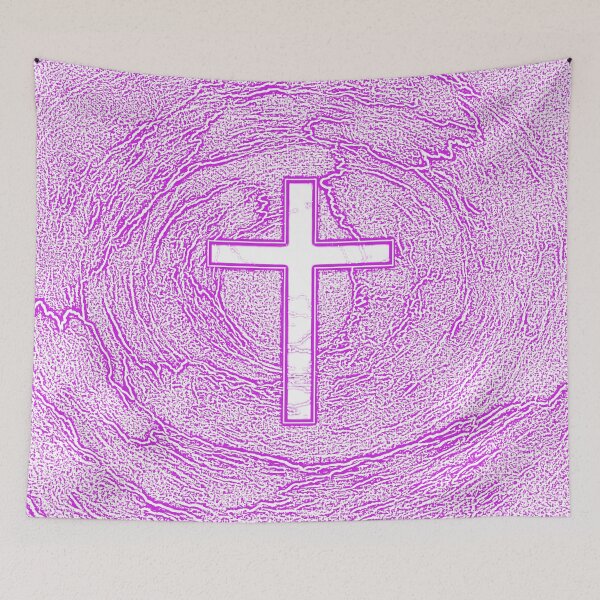 Item preview, WHITE CROSS HIGHLIGHTED IN PINK designed and sold by ILA-DODO.