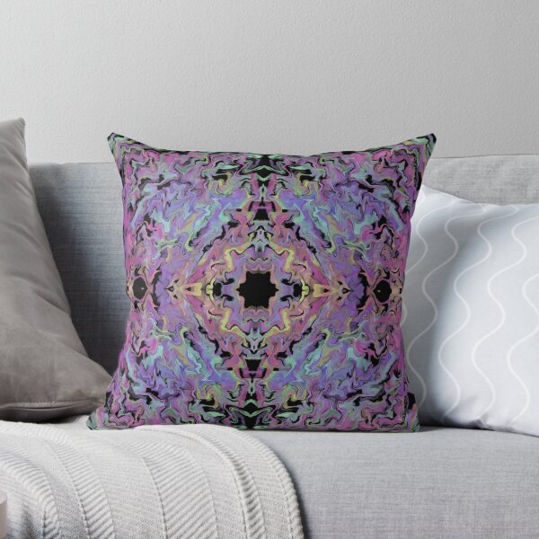 Pink and Purple Pattern Throw Pillow