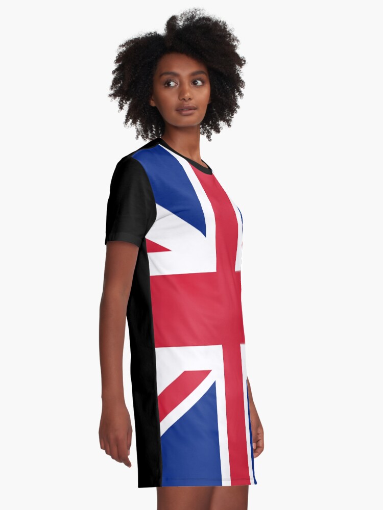Alternate view of Union Jack 1960s Mini Skirt - Best of British Flag Graphic T-Shirt Dress