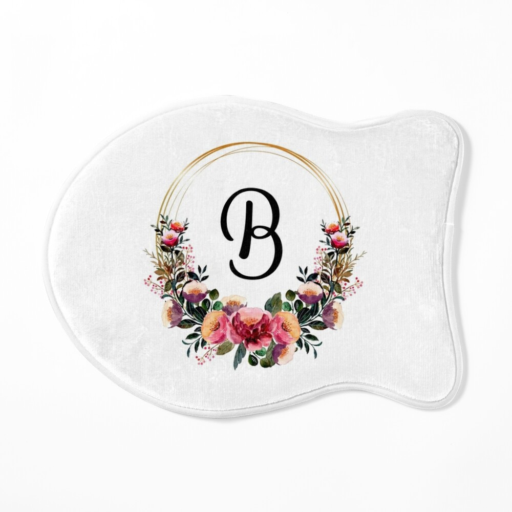 Floral Wreath Embroidered Canvas Makeup Bag - Pink