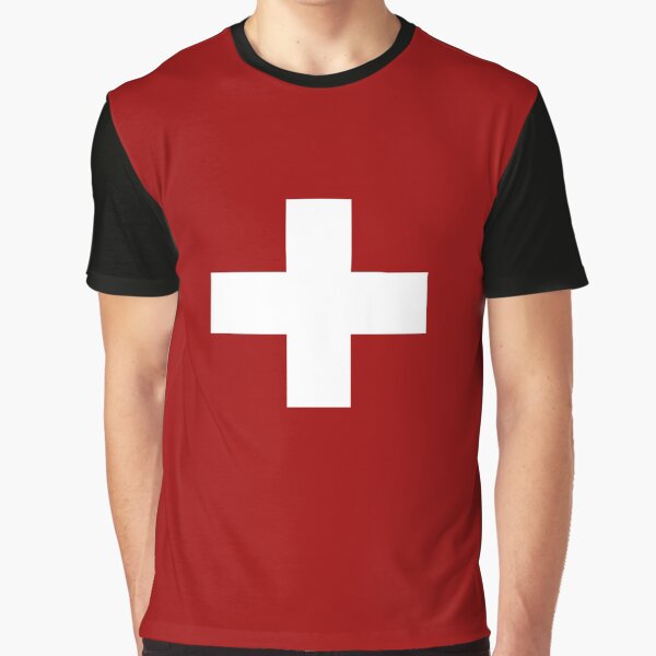 Item preview, Swiss Flag - I Love Switzerland - White Cross T-Shirt designed and sold by deanworld.