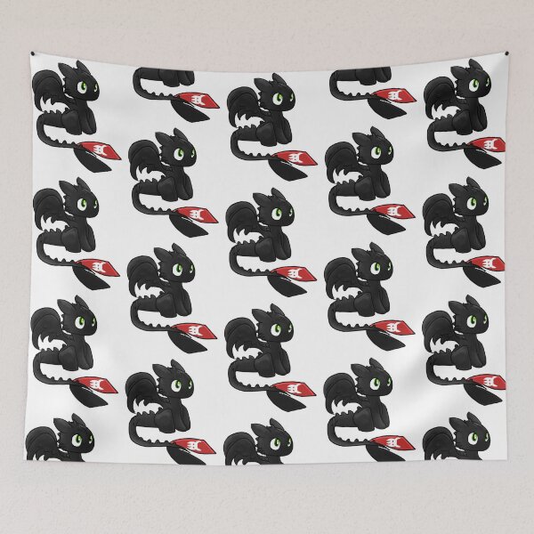 Item preview, red tail black dragon cute designed and sold by MarilynRBakers.