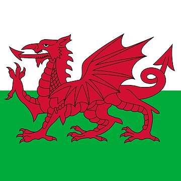 Imagen de la obra Camiseta con calcomanías y colcha con la bandera nacional de Gales de deanworld