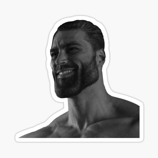 Giga Chad Meme Decal Sticker Chad Thundercock Meme Sticker Meme Gifts -   Finland