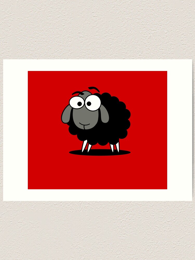 Black Sheep Cartoon Funny T Shirt Sticker Duvet Cover Art Print