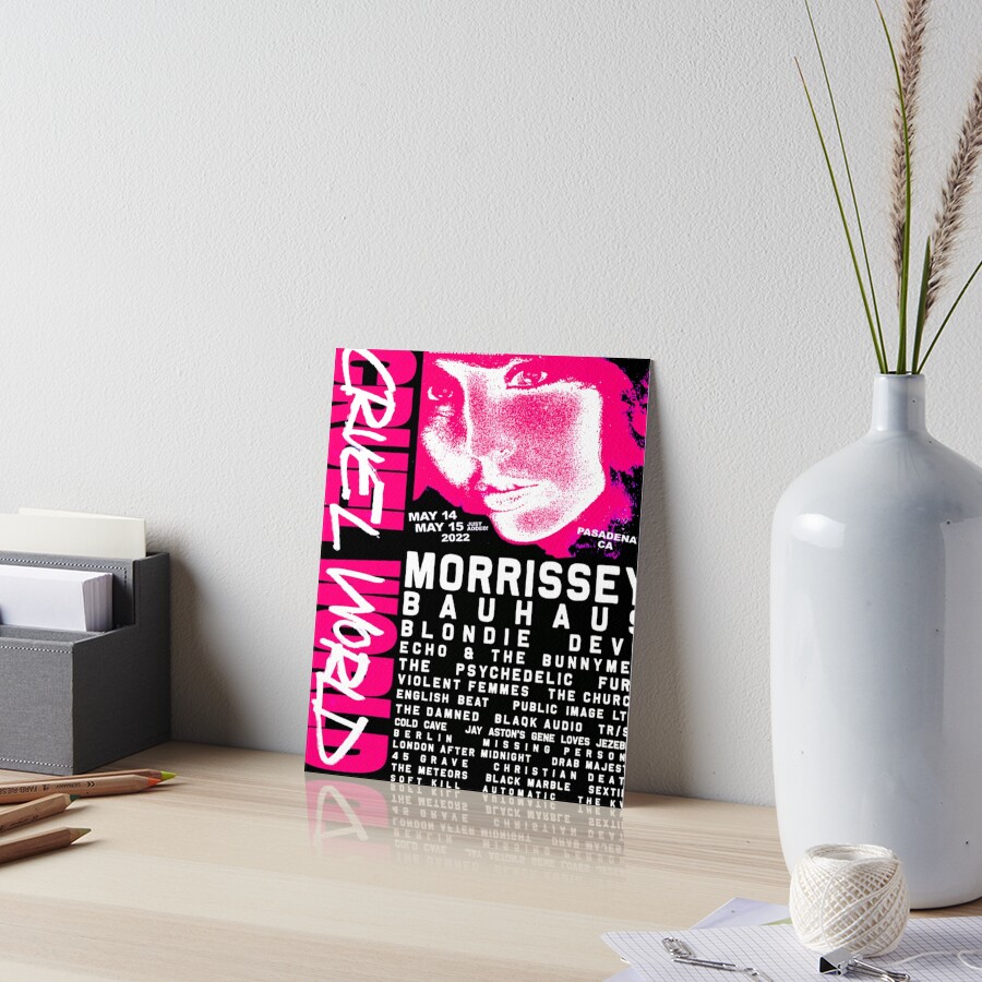 "Cruel World Festival 2022 LineUp" Art Board Print by wardddsm Redbubble