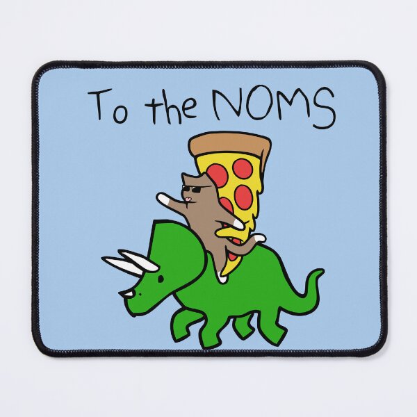 Item preview, To The Noms! (Cat And Pizza Riding Triceratops) designed and sold by jezkemp.