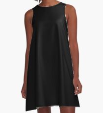 Vestido acampanado Funda Nórdica Sólida Negra - Colcha Noir - Falda Simple, Cojín