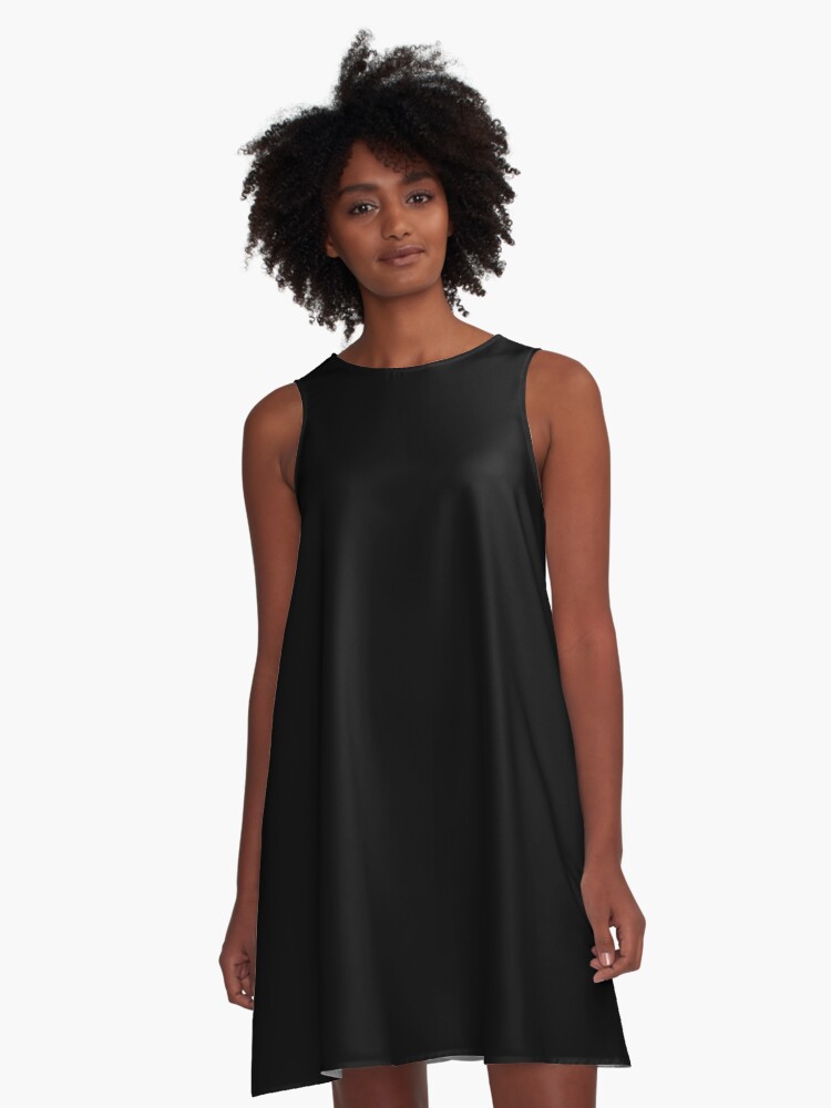 Imagen 1 de 4, Vestido acampanado con la obra Funda nórdica negra sólida - Colcha Noir - Falda lisa, diseñada y vendida por deanworld.