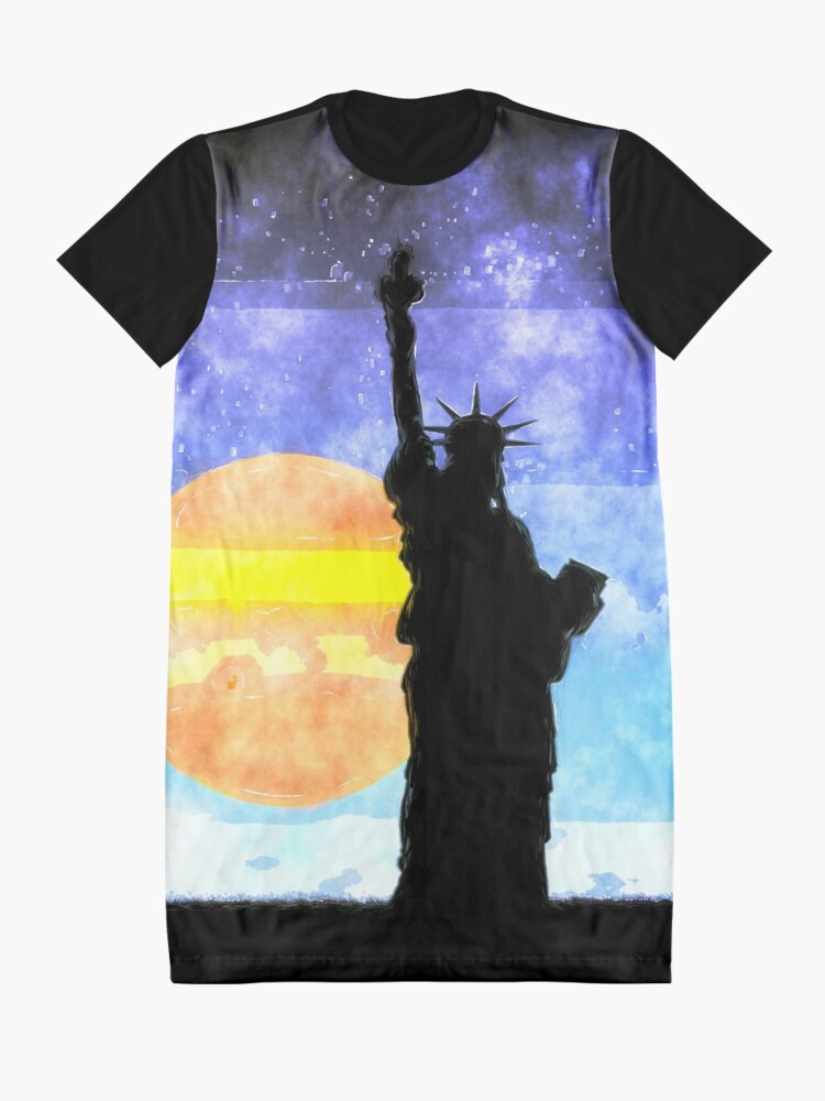 Alternate view of Majestic Lady Liberty Graphic T-Shirt Dress