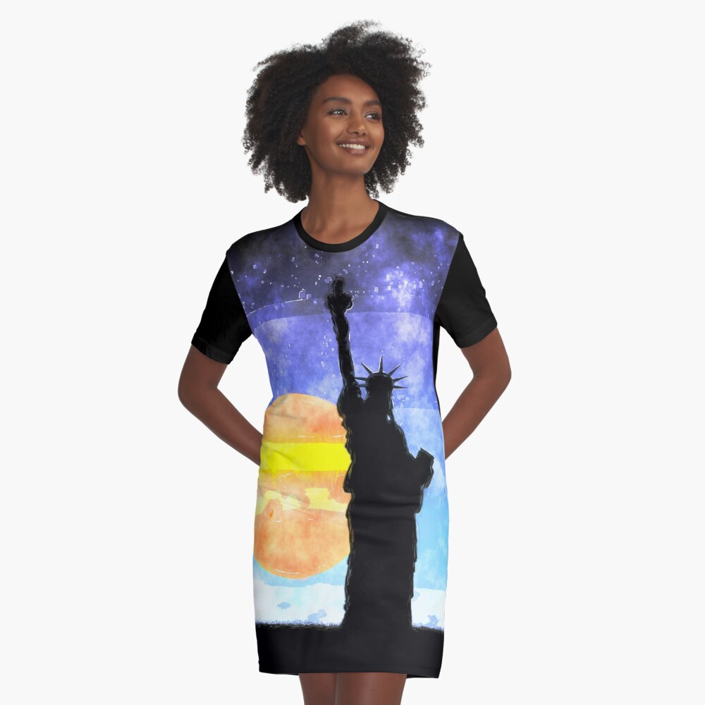 Majestic Lady Liberty Graphic T-Shirt Dress
