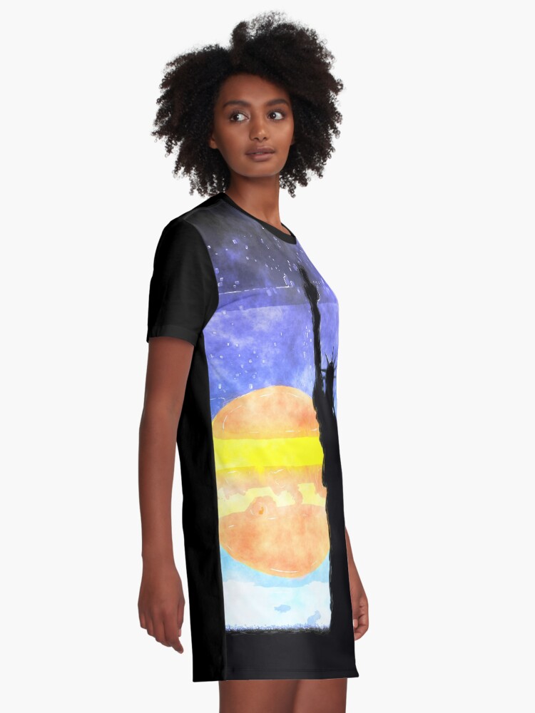 Alternate view of Majestic Lady Liberty Graphic T-Shirt Dress