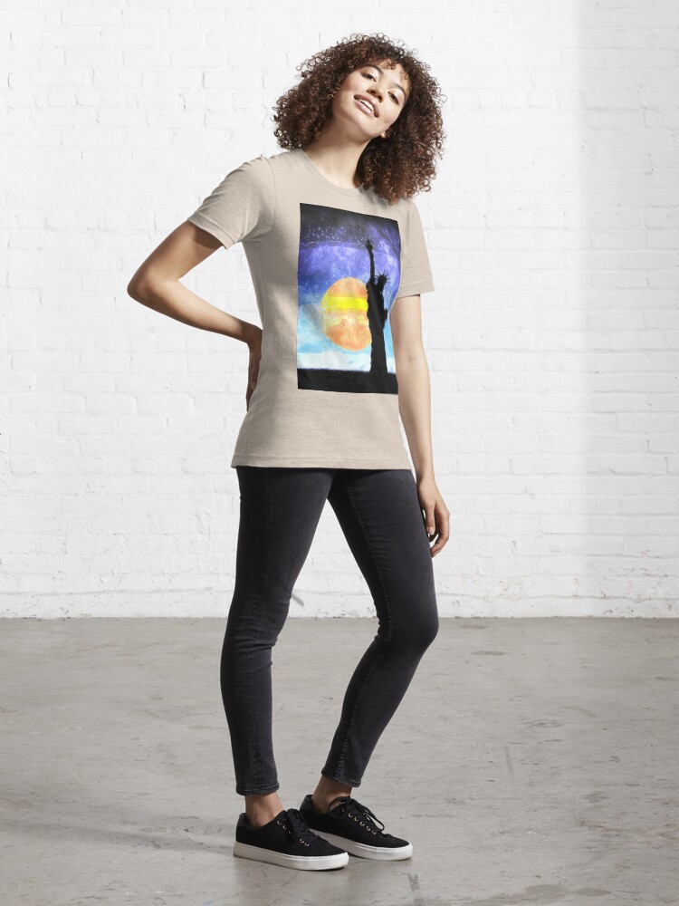 Alternate view of Majestic Lady Liberty Essential T-Shirt