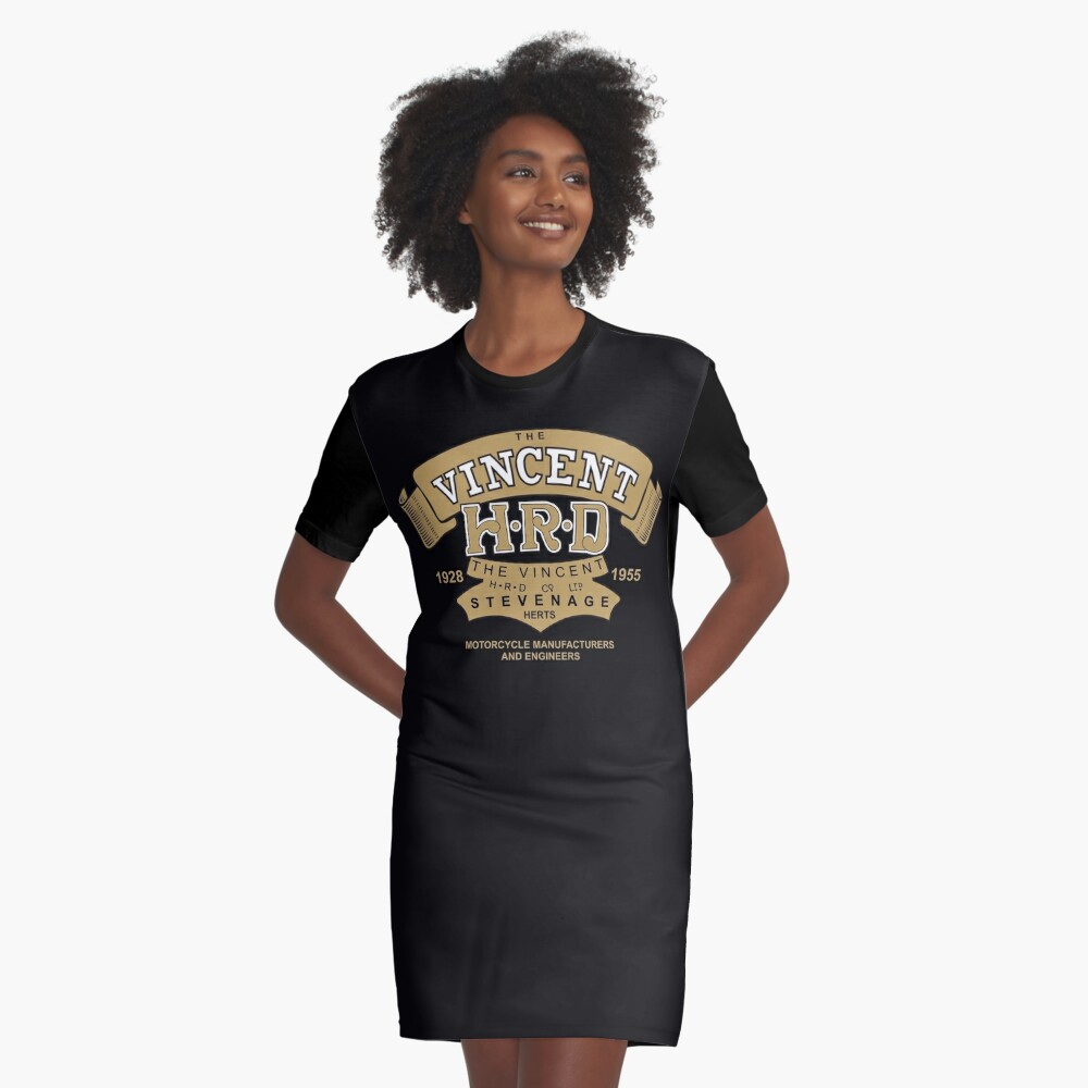 Vincent HRD Motorcycle Logo | Graphic T-Shirt Dress