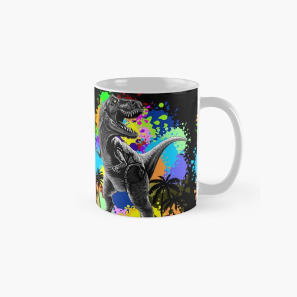 T-Rex Dinosaur Jurassic Reptile on Paint Stains Classic Mug