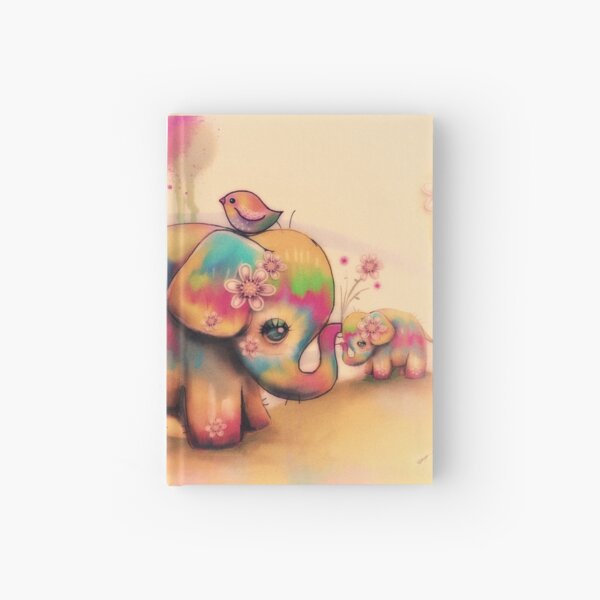 vintage tie dye elephants Hardcover Journal