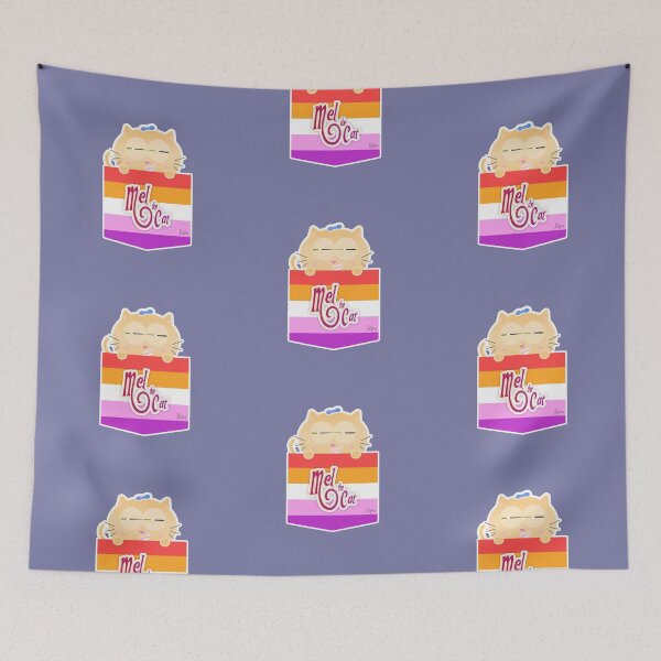 Item preview, Mel the Cat Coming Out Pocket Lesbian Flag designed and sold by elisagavi.