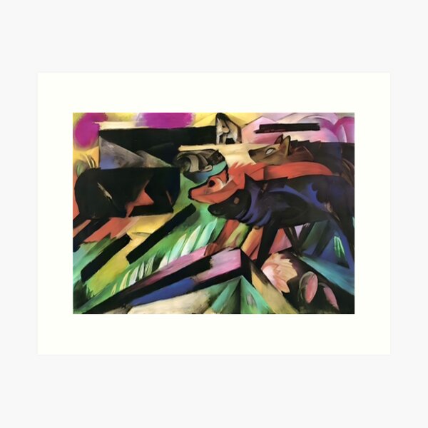 Item preview, The Wolves (Balkan War) by Franz Marc designed and sold by WonderweissStudio.