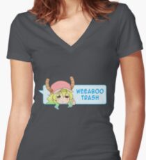 Lucoa Weeb trash Women's Fitted V-Neck T-Shirt