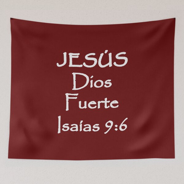 Item preview, Isaiah 9:6 Jesus Mighty God Spanish Bible Verse designed and sold by NombresDeJesus.