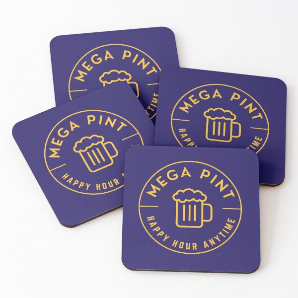 Item preview, Mega Pint - Happy Hour Anytime - Yellow Minimalistic designed and sold by DreamCraze.