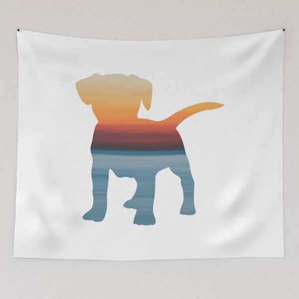 Item preview, Colorful Sea Sky Sunset Dog | Cute Puppy designed and sold by BopleDesigns.