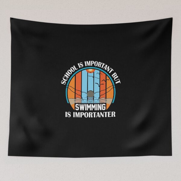 Item preview, School Is Important But Swimming Is Importanter Swimming Lovers Active T-Shirt designed and sold by veronicaab.