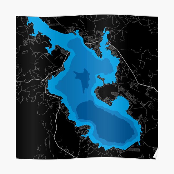 "Lake Livingston Map - Water Depth" Poster for Sale by DimDom  Redbubble