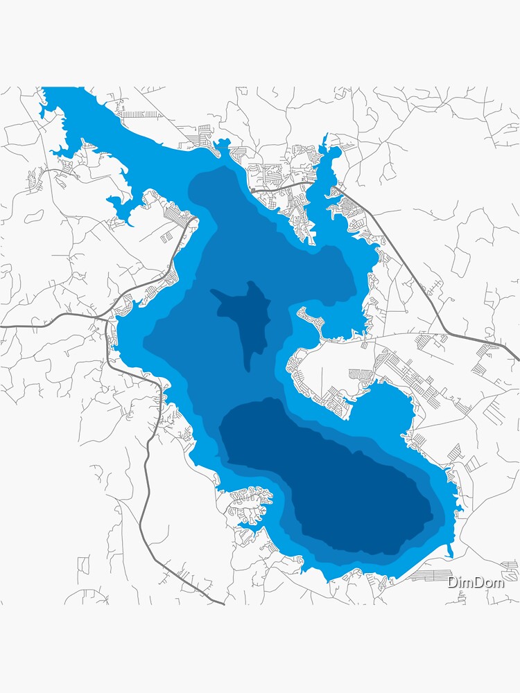 "Lake Livingston Map Water Depth" Sticker for Sale by DimDom Redbubble