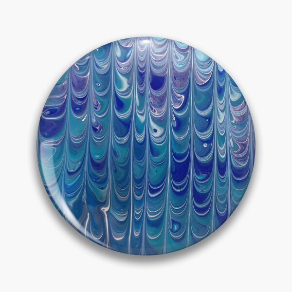 Artikelvorschau, Abstraktes blaues fallendes Wasser Acrylic Pour Art entworfen und verkauft von Adelle Smith.