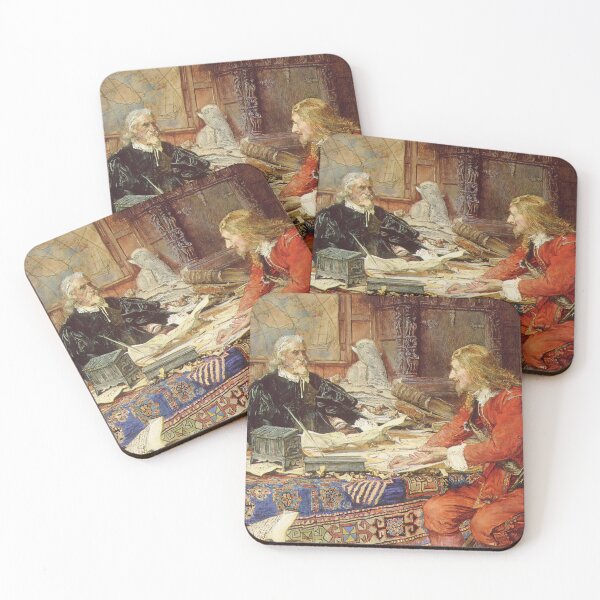 Item preview, 17th Century gentlemen vintage art by Edgar Bundy designed and sold by Vintage Designs +.