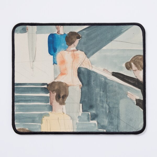 Item preview, Oskar Schlemmer Bauhaus Staircase 1931, watercolor painting designed and sold by Mauswohn.